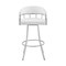 Armen Living Palmdale 30" Swivel White Faux Leather and Silver Metal Bar Stool 795044878165 - alternate 4